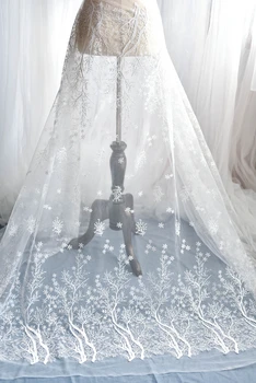 Snefnug, broderier og Kniplinger stof Bryllup slør Fashion Net garn, stof Kjole dekorative tilbehør RS810