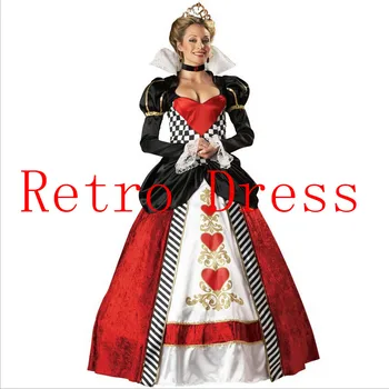 Snehvide Poker queen costume QUEEN OF HEARTS kostume halloween Kostume Til Kvinder Alice i Eventyrland fancy fest kostume