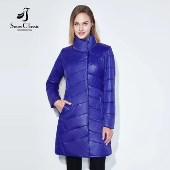 SnowClassic nye forårs frakke kvinder er lang tid fashion lag tynd bomuld varm frakke kort skyttegrav frakke af høj kvalitet, Europæiske kvinder 2018