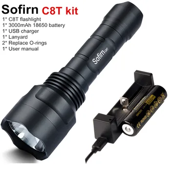 Sofirn C8T Kit Taktisk LED Lommelygte 18650 Kraftfuld Cree XPL HEJ High Power EDC Flash lys Brænder Lampe Cykel Lys med Batteri