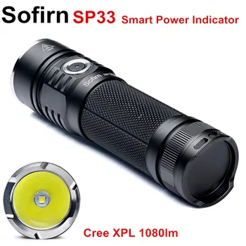 Sofirn SP33 Kraftig LED Lommelygte 18650 Cree XPL 1080lm High Power Lampe Brænder 26650 Flash Light camp cykel med indikator lys