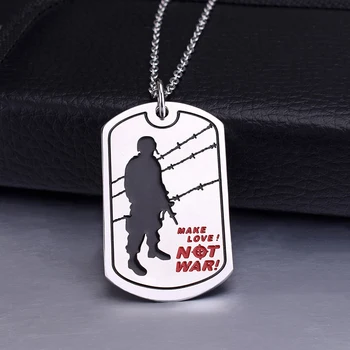 SOITIS Mænd Mode Soldier Halskæde Smykker Dog Tags Vedhæng Trendy Halskæde Splint Farve Kæde Keepsakes at Elske Nogen Krig