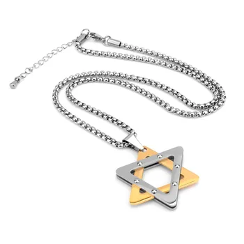 SOITIS Odense davidsstjerne Hexagram Vedhæng Israels Jødiske Judaistisk Smykker Halskæde i Rustfrit Stål Kvinder Mænd Unik Kæde