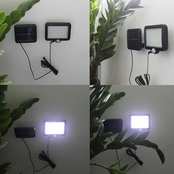Solar Led Drevet Græsplæne Lys Krop Motion Sensor Lys 56 LED Solar Motion Detection væglampe planteavl Lampe
