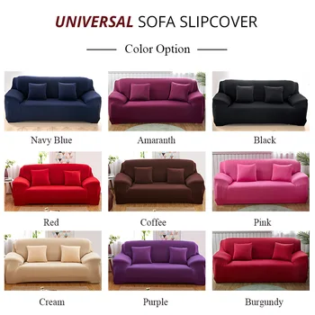 Solid Farve Elastisk Stretch Sofa Dække Universelle Slipcovers til Hjørne Snit Sofa Sofa Møbler Lænestol Dækker Polyester