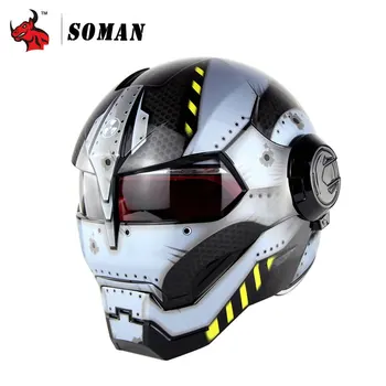 SOMAN Motorcykel Hjelm Iron Man-Hjelm, Motorcykel Capacetes Casco Retro Casque Moto ridehjelm Casque Motocross