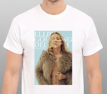 Sommer Bomuld T-Shirt Mode Ellie Goulding Delirium World Tour 2016 T-Shirt til Mænd
