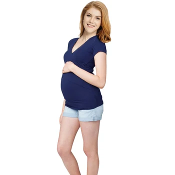 Sommer Fashion Bomuld Barsel Sygepleje T-shirt Amning Top Tees Tøj Til Gravide Kvinder Graviditet Sygeplejerske Bære 2017 Ny