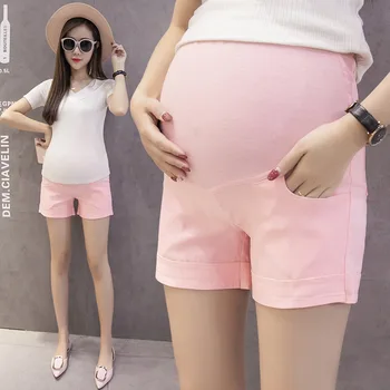 Sommer for Gravide Kvinder Shorts Tøj Barsel Korte Bukser Gravide Kvinder Plus Size Bukser Elastisk Abdominal Tøj H110
