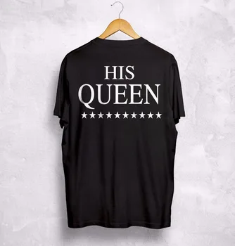 Sommer Nyt Mænds Bomuld T-Shirt Kongen Hans Dronning, T-Shirt Valentines Par Mand Wifey kæreste Kæreste Tee shirt