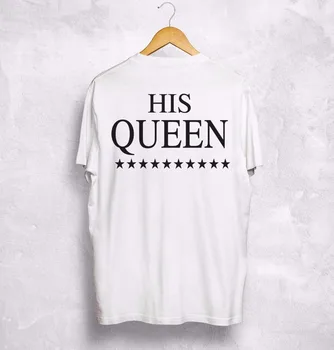 Sommer Nyt Mænds Bomuld T-Shirt Kongen Hans Dronning, T-Shirt Valentines Par Mand Wifey kæreste Kæreste Tee shirt