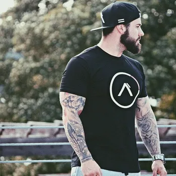 Sommer stil mænds bomuld kortærmet t-shirt Fitness-bodybuilding-shirts Crossfit mandlige Brand tee toppe, Mode tøj