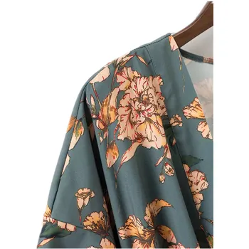 Sommeren Vintage Etniske Blomst Trykt Kimono Buksedragt Kvinder 2017 Nye Mode Konjunktion Kimono Femme Blusa