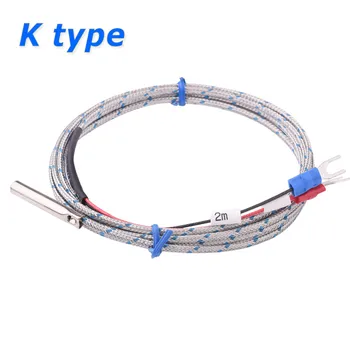 Sonden Termoelement Type K temperaturføler 2m Kabel-Wire 0~500'C til Måling af Kedel, Ovn Temperatur Controller