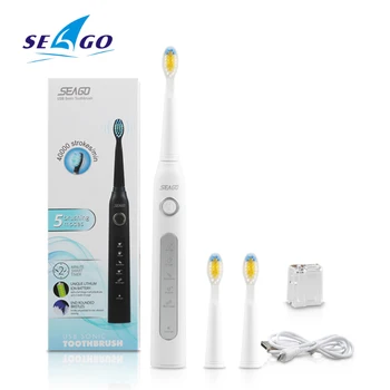 Sonic Elektrisk Tandbørste 3 børste hoveder for Voksne 5 Sabun Modes USB-Opladning Magt tandbørste Vandtæt Bærbare Rejse