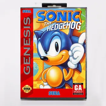 Sonic The Hedgehog 1 Spil Patron, 16 bit MD Spillet Kort Med en Retail Box Til Sega Mega Drive