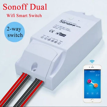 Sonoff Dobbelte WiFi Smart Switch, Trådløs Fjernbetjening Timing Smart Home Automation-Modul 2 knappen til at Skifte Kanal Via IOS Android