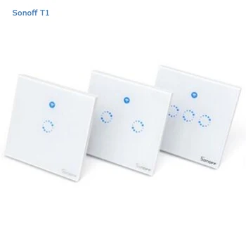 Sonoff T1 3 Bande WiFi Wireless Timer Switch & RF-86 Type UK Smart Væggen Tryk lyskontakten Netværk Fjernbetjening Smart Home