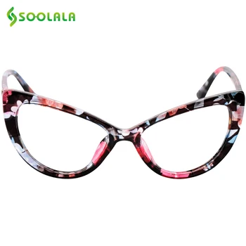 SOOLALA Cat Eye Briller til Læsning Kvinder Mænd Overdimensionerede Briller til Læsning +0.5 0.75 1.25 1.75 2.25 4,0 Brugerdefinerede Nærsynethed Briller