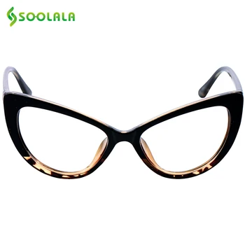SOOLALA Cat Eye Briller til Læsning Kvinder Mænd Overdimensionerede Briller til Læsning +0.5 0.75 1.25 1.75 2.25 4,0 Brugerdefinerede Nærsynethed Briller