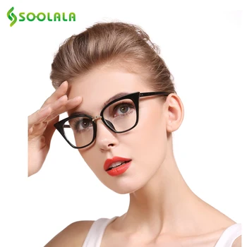 SOOLALA Cat Eye Briller til Læsning Overdimensionerede Kvinder Mænd Læsning Briller +0.5 0.75 1.0 1.25 1.5 1.75 2.0 2.25 2.5 2.75 3.0 3.5 4.0
