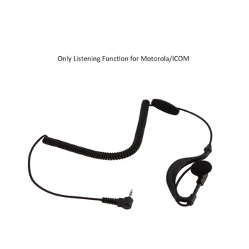 Sort 2,5 mm G-Krog Samtaleanlæg Ørestykke Øretelefon Walkie Talkie Enkelt Ear Hovedtelefoner 1 Pin-Kun For at Lytte til Motorola/ICOM