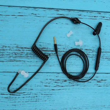 Sort 3,5 mm Air Tube Headset Anti-stråling Stereo Hovedtelefon Skjult Akustisk Rør Ørestykket til iPhone smartphone