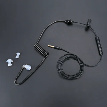 Sort 3,5 mm Air Tube Headset Anti-stråling Stereo Hovedtelefon Skjult Akustisk Rør Ørestykket til iPhone smartphone