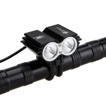 Sort 7000 LM Cykling Lampe 2 x XML T6 LED Cykel Lys Foran Cykel Forlygte-Brænder+6400mAh Genopladelige Batteri+Oplader