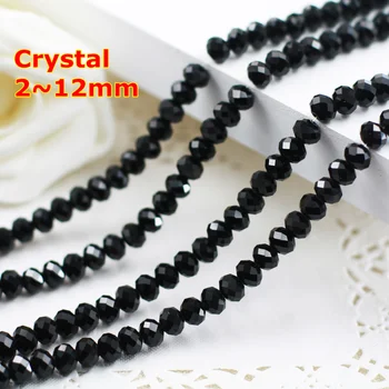 Sort farve 2mm,3mm,4mm,6mm,8mm 10mm,12mm 5040# AAA bedste Kvalitet løs Crystal Rondelle Glas perler