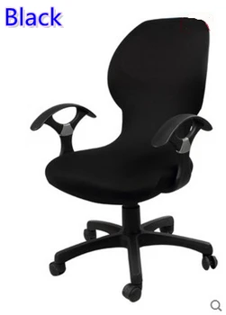 Sort farve lycra computer stol dække passer til kontor stol med armlæn spandex stol dække dekoration engros