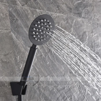 Sort farve maling badeværelse brusebad sæt 304 rustfrit stål materiale, badekar armatur med håndbruser hoved under vand outlet