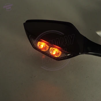 Sort Motorcykel Spejl LED Tænder Lys Signaler Motor førerspejl, der er tilfældet for Kawasaki Ninja ZX10R ZX-10R 2011 2012 2013-