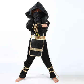 Sort Ninjago Cosplay Kostume Drenge Tøj Sæt, Børn Tøj Halloween Jul Fancy Fest, Tøj Ninja Streetwear Passer