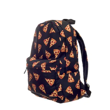 Sort pizza 3D-Print rygsæk kvinder mochila rygsække 2016, der bekymrer sig Nye skole mochilas rygsække sac a dos rugtas zainetto