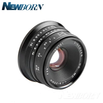 Sort/Splint 25mm F/1.8 HD MC Manuel Fokus Objektiv til Sony NEX E Mount-Kamera A7 A7R A7S A7RII A7SII A6300 A6000 NEX-7