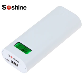 Soshine E4S Power Bank 18650 Batteri Oplader med LCD-Kapacitet Display for Li-ion Lithium 18650 Genopladeligt Batteri