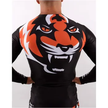 SOTF Stramme elastiske body-building tøj Tiger Muay Thai, MMA Muay Thai boxing shirt med Lange ærmer 