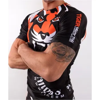 SOTF Stramme elastiske body-building tøj Tiger Muay Thai, MMA Muay Thai boxing shirt med Lange ærmer 
