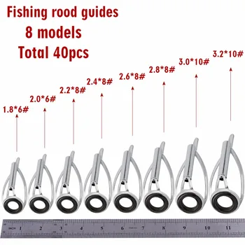 Sougayilang 40pcs/max fiskestang Ringe 8 Størrelser pesca Keramik Rustfrit Stål fiskestang Guide Ring Set Øje fiskestang Værktøj