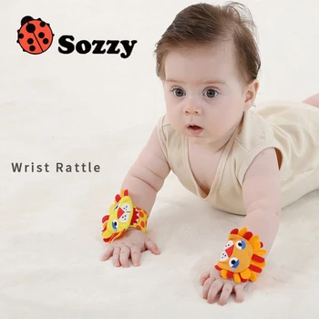 SOZZY Baby Legetøj, Baby Legetøj Rasler Dyr Sokker Håndleds Rem Med Spænde Baby Fod Sokker Fejl Håndledsrem