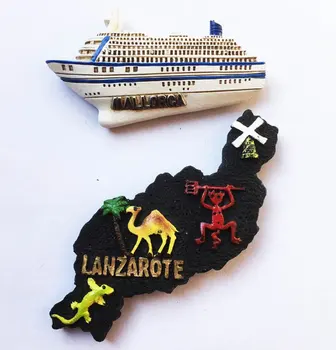 Spanien Lanzarote, Mallorca 3D Harpiks Køleskab Magnet Rejse Souvenir-Køleskab Magnetiske Klistermærker Hjem Dekoration