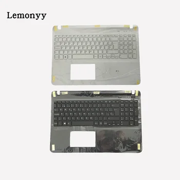 Spansk laptop tastatur til sony Vaio SVF15 FIT15 SVF151 SVF152 SVF153 SVF1541 SVF15E sort/hvid tastatur med Håndfladestøtten Dække
