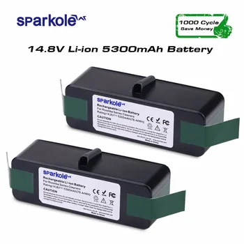 Sparkole 2pcsx 5300mAh 14,8 V Genopladeligt Lithium-Batteri til iRobot Roomba 500 550 560 600 650 700 800 900 Støvsuger