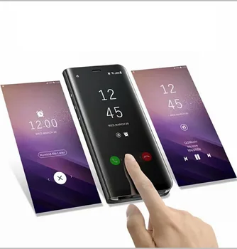 Spejl Udsigt Smart Flip taske Til Samsung S8 Case Cover Til Samsung S8Plus S6 Kant Plus S7 edge A3 A5 A7 J3 J5 J7 Note5 Note8 Sag