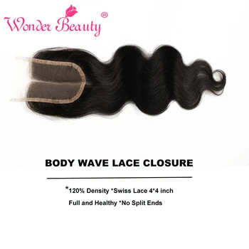 Spekulerer På, Skønhed Brazilian Hår Body Wave Remy Hair Lace Lukning Schweiziske Blonder Hånd Bundet Lukning 130%Tæthed Midterste Del Lace Lukning