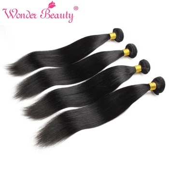 Spekulerer på, Skønhed Peruvianske Straight Hair Extensions menneskehår Med 4 Bundter Længde Fra 8 Cm til 30 Tommer Gratis levering