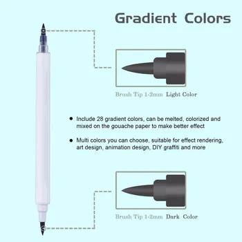 STA 3132 Akvarel Vaskbar Dual Brush Markører 14 Stykke 28 Kamæleon Art Produkter Farve Blød Kalligrafi Penne Aquarelle Markører