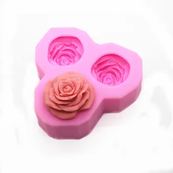 Stereo 3d Rose Sæbe gøre forme DIY bryst bagning fødevaregodkendt silikone formen håndlavede håndværk ler værktøj