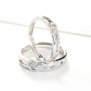 Sterling-sølv-smykker-års Jubilæum Ring Ren Sterling Sølv 925 Smykker AAA Cubic Zirconia Parrets Ringe Til Kvinder / Mænd GTL043